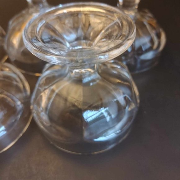 Federal Glass Footed Dessert Ice Cream Pudding Sherbet Cups Set 5 Vintage - Picture 5 of 7